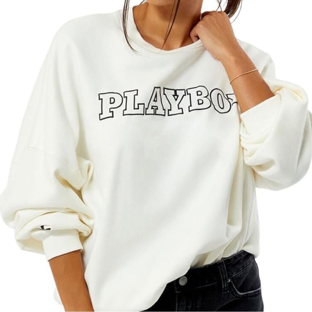 PLAYBOY Women's White Sweatshirt